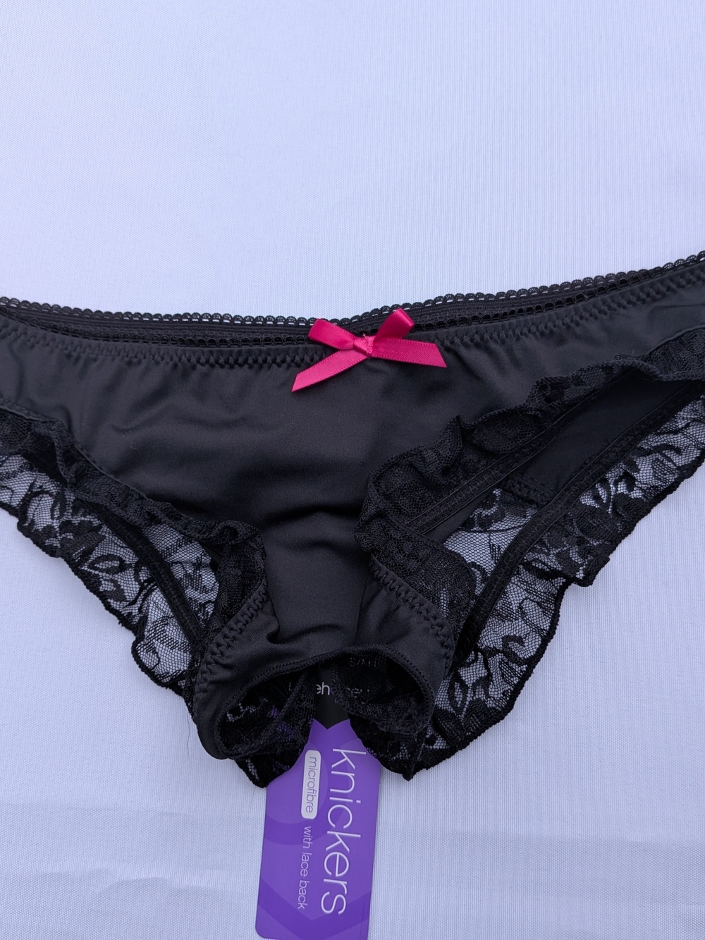 Kickers Black Bikini Panty with Hot Pink Bow